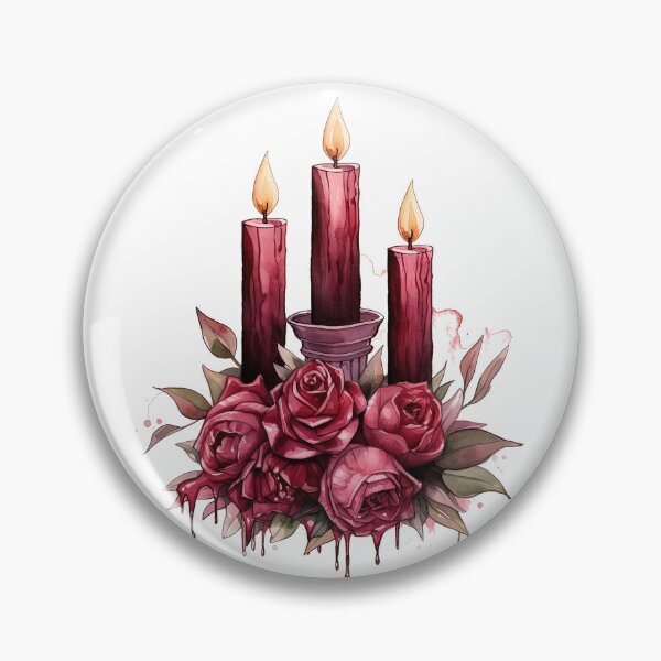 Item preview, Watercolor OxBlood Witch's Candle designed and sold by Mandayartstudio.