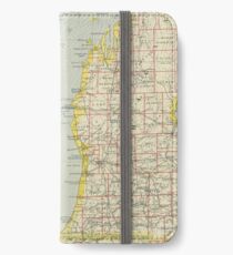 Vintage Map of Lake Michigan (1883) iPhone Wallet/Case/Skin