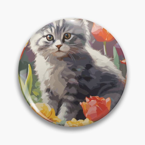 Item preview, "Spring Whiskers - Kitten Among Tulips" designed and sold by Flo974.