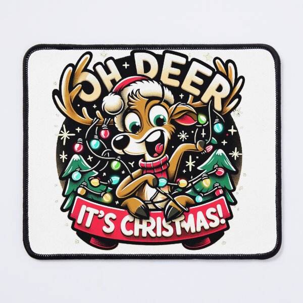 Item preview, Playful Reindeer in Santa Hat - Christmas designed and sold by PixelProphets.