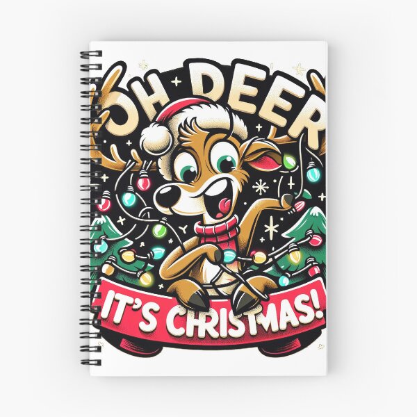 Item preview, Playful Reindeer in Santa Hat - Christmas designed and sold by PixelProphets.