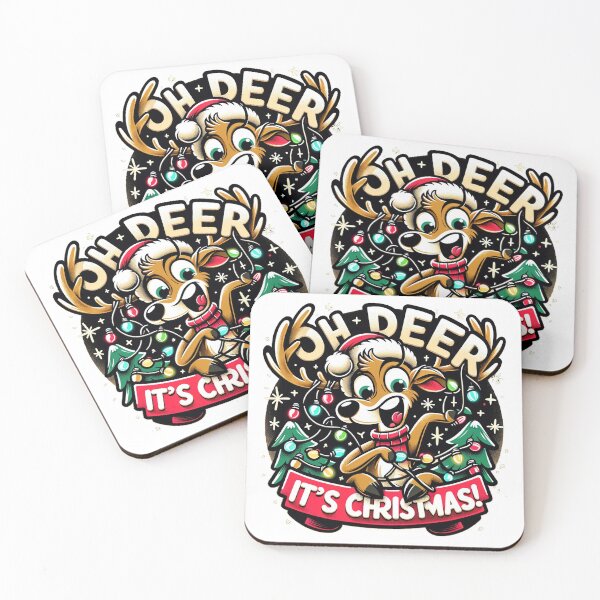 Item preview, Playful Reindeer in Santa Hat - Christmas designed and sold by PixelProphets.