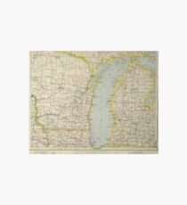 Vintage Map of Lake Michigan (1883) Art Board
