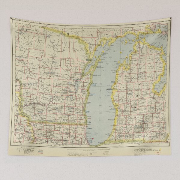 Item preview, Vintage Map of Lake Michigan (1883) designed and sold by BravuraMedia.