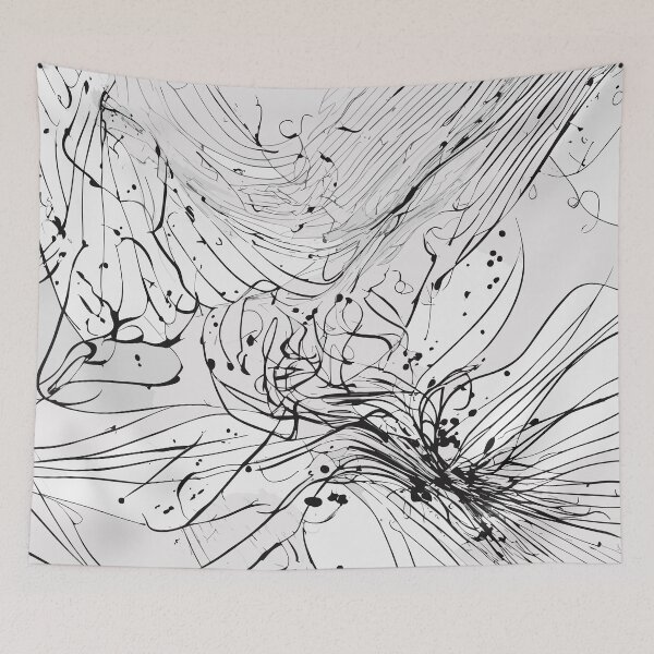 Item preview, Abstract Black: Elegance in Minimalistic Intricacy. designed and sold by blackink-design.
