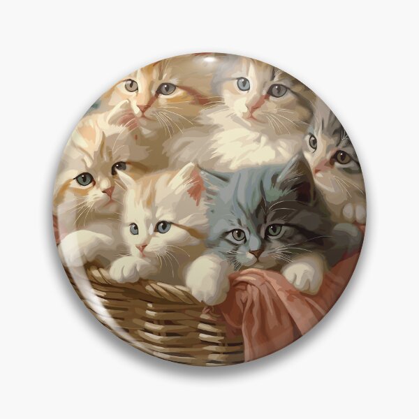 Item preview, "Bundle of Whiskers - Kittens in a Basket" designed and sold by Flo974.