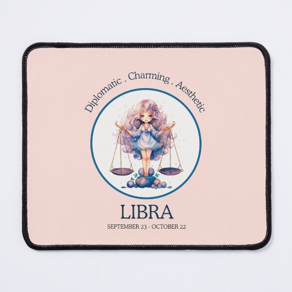 Item preview, Cute Libra zodiac- Horescope/SunSign Theme on pink back ground designed and sold by CosmicNook1.