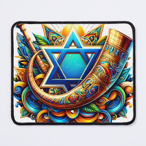 Item preview, Israel: A Tapestry of Tradition - Star of David, Shofar, and Hamsa designed and sold by StandWithIsrael.