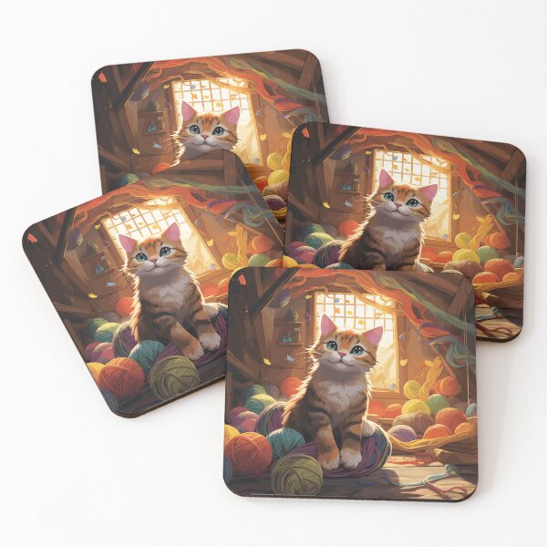 Item preview, "Crafty Whiskers - Tabby Cat's Yarn Paradise" designed and sold by Flo974.