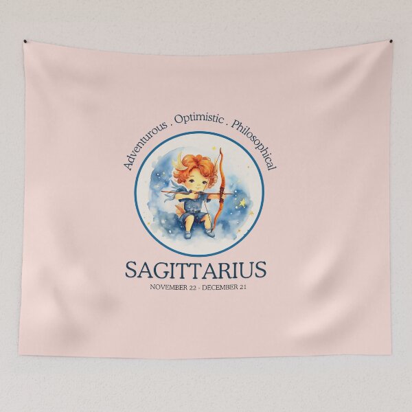 Item preview,  Cute Sagittarius Zodiac- Horescope/SunSign Theme  on pink back ground designed and sold by CosmicNook1.