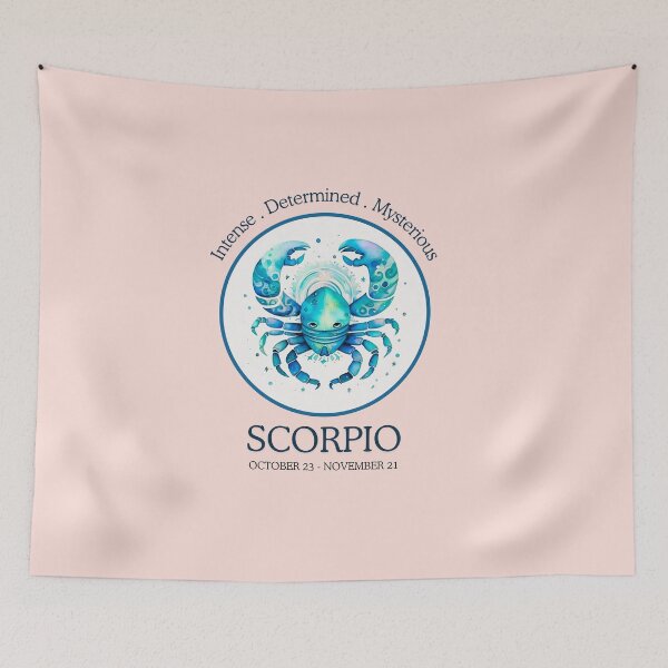 Artikelvorschau, Sternzeichen Skorpion – Horoskop/Sonnenzeichen-Thema auf rosa Hintergrund entworfen und verkauft von CosmicNook1.