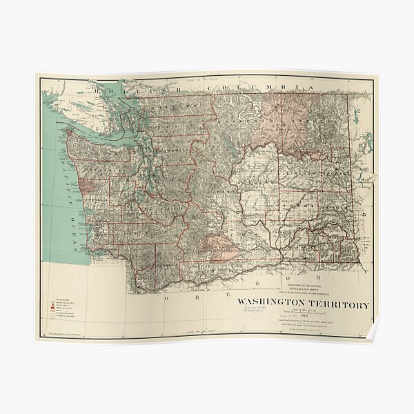 20x30 1893 Tacoma Washington Vintage Old Panoramic City Map