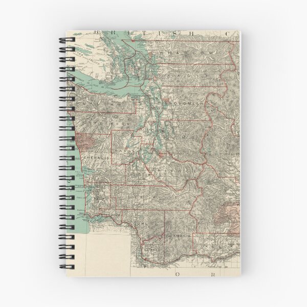 Item preview, Vintage Map of Washington State (1887) designed and sold by BravuraMedia.