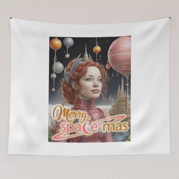 Item preview, Merry Space-Mas; Christmas; Fantasy; designed and sold by StickerApe.