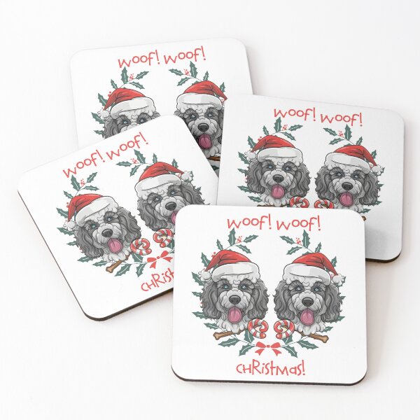Item preview, Woof! Woof! Christmas Dogs Cavoodles Sticker  designed and sold by Dreamforia.