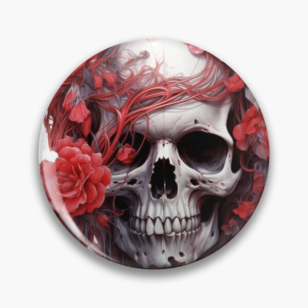 Item preview, Red Ruby Flower Skull designed and sold by asaroberson.