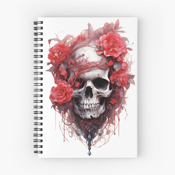 Item preview, Red Ruby Flower Skull designed and sold by asaroberson.