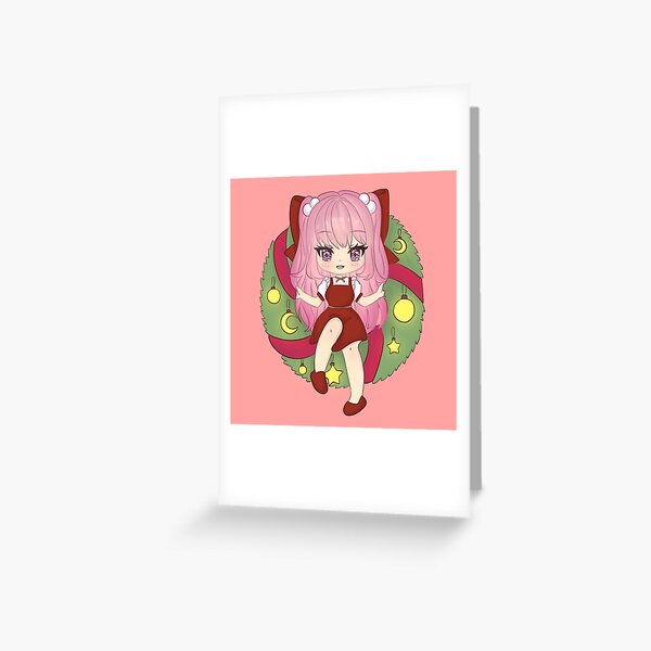 Item preview, Kawaii santy pink hair christmas designed and sold by PinkMocha.