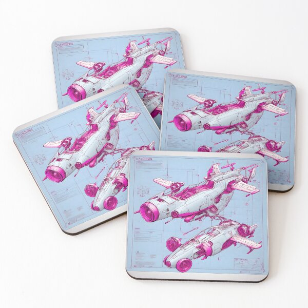 Item preview, Pink Spaceship Blueprint designed and sold by Andreas M. Mueller.