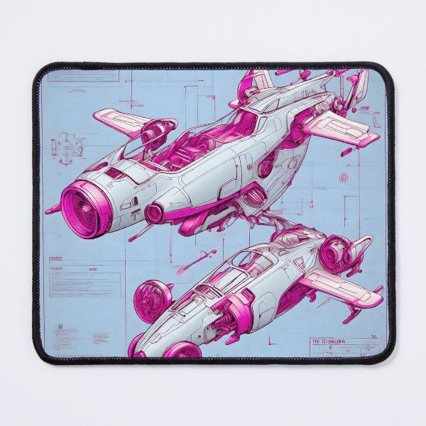 Item preview, Pink Spaceship Blueprint designed and sold by Andreas M. Mueller.