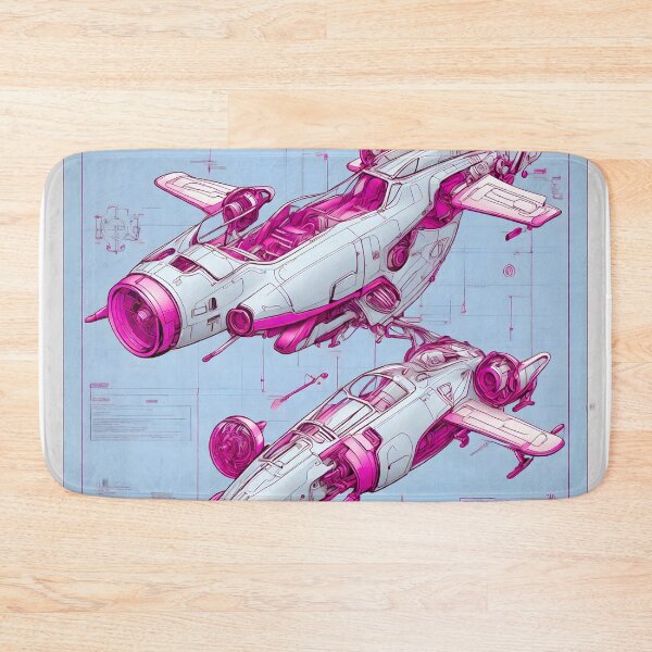 Item preview, Pink Spaceship Blueprint designed and sold by Andreas M. Mueller.