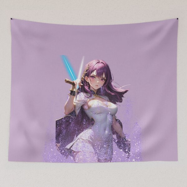 Item preview, Royal Purple Warrior - Powerful Waifu Print designed and sold by Anime-Community.