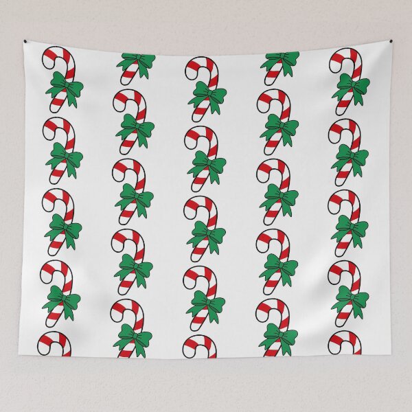 Item preview, Candy cane and green bow hand drawn illustration designed and sold by Anngozza2.
