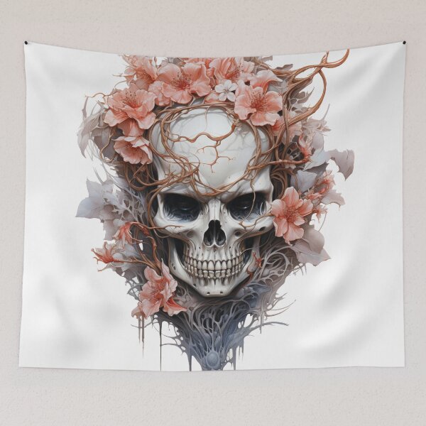 Item preview, Skull W/Pink Flowers designed and sold by asaroberson.