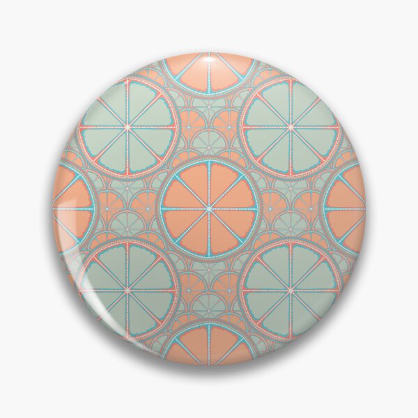 Item preview, Retro Citrus Sunset on Sea Polka Dot Mandala Scallop designed and sold by Triplicate Limited.