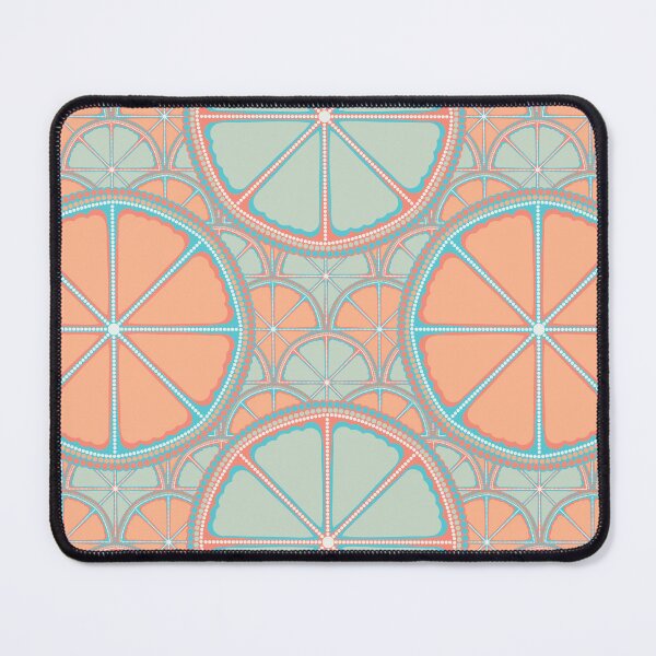 Item preview, Retro Citrus Sunset on Sea Polka Dot Mandala Scallop designed and sold by Triplicate Limited.