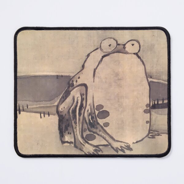 Item preview, Haiku of Grief: Ito Jakuchus Enhanced Vintage Sad Frog - Woodblock Fragment designed and sold by EmeraldeaArt.