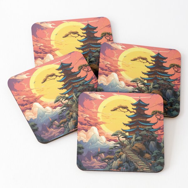 Item preview, Buddhist Temple at Sunset in Scenic Landscape designed and sold by hermeneutic.