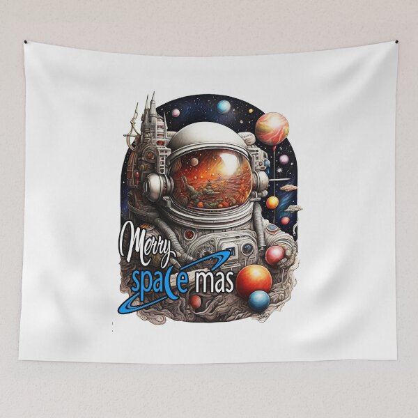 Item preview, Merry Space-Mas; Christmas; Alien; designed and sold by StickerApe.