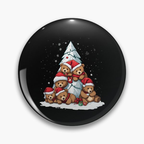 Item preview, Bear Christmas Tree in Snow Funny Family Bear Chistmas Hat designed and sold by Peculiarts.