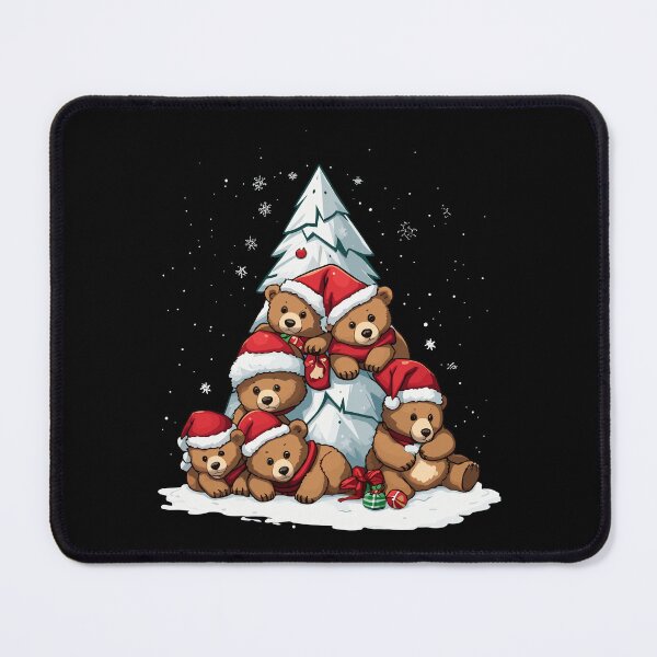 Item preview, Bear Christmas Tree in Snow Funny Family Bear Chistmas Hat designed and sold by Peculiarts.
