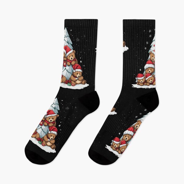 Item preview, Bear Christmas Tree in Snow Funny Family Bear Chistmas Hat designed and sold by Peculiarts.
