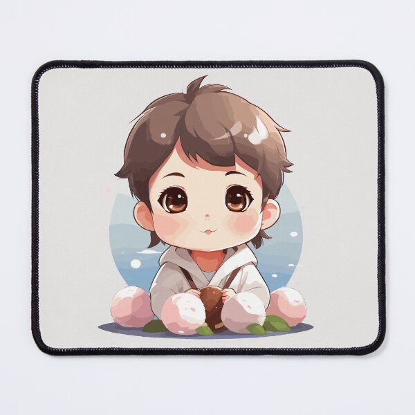 Item preview, Mochi Moments: Cute Boy Delights in Adorable Mochi Eating  designed and sold by InkInspiratons.