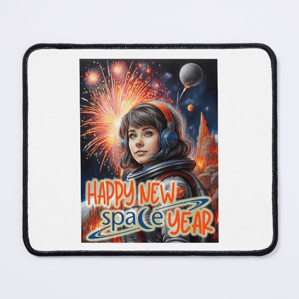 Item preview, Happy New Space-Year; Space Girl; Science Fiction; designed and sold by StickerApe.