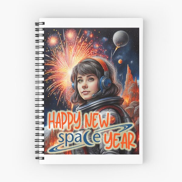 Item preview, Happy New Space-Year; Space Girl; Science Fiction; designed and sold by StickerApe.