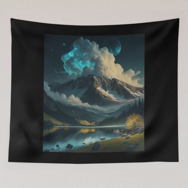 Item preview, Mountain with misty clouds and lake designed and sold by Yarnith.