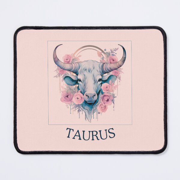 Item preview,  Colourful Taurus  Zodiac- Horescope/SunSign Theme  on pink back ground designed and sold by CosmicNook1.