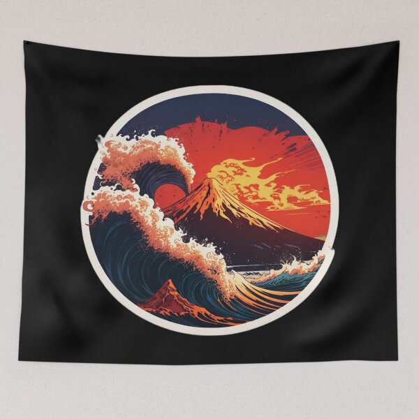 Item preview, Vintage Volcano Eruption and Tsunami in Hawaii designed and sold by NautiChic.