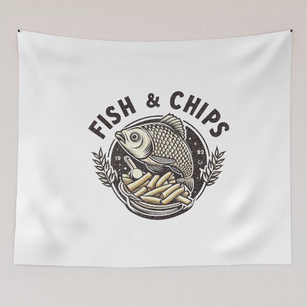 Item preview, Fish n Chips logo designed and sold by PickledjoArt.