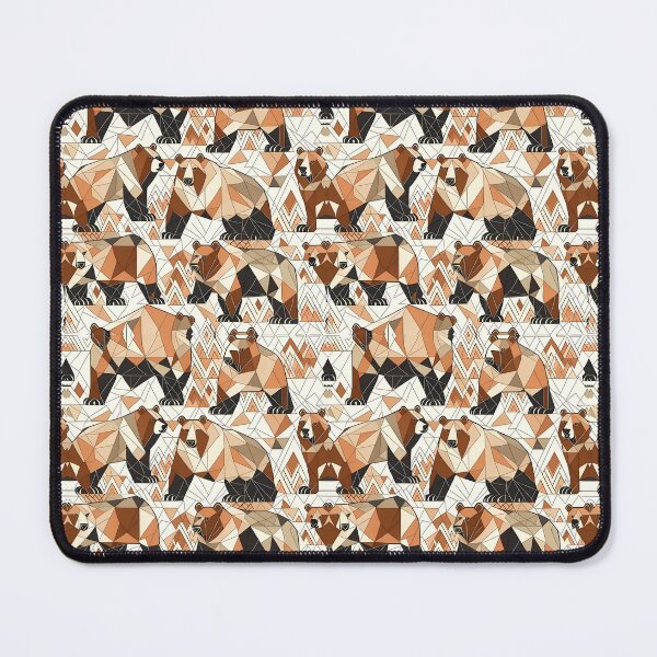 Item preview, Geometric Brown Bears Pattern designed and sold by Geonimalia.