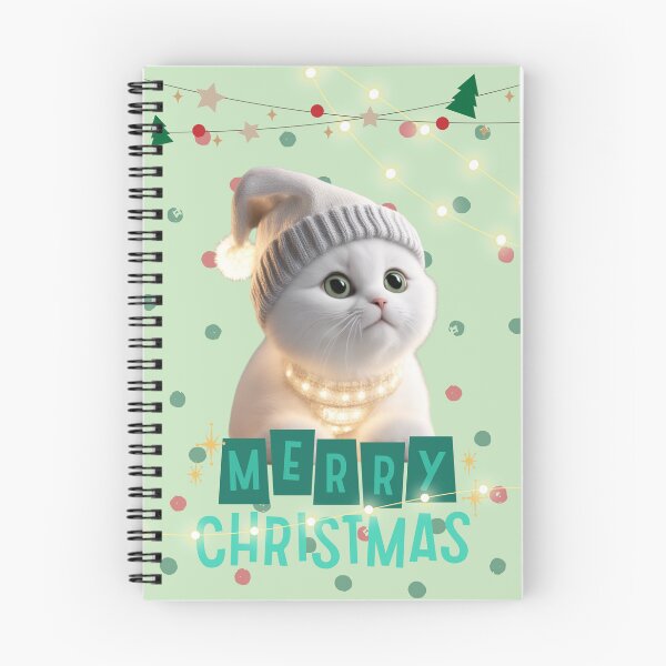 Item preview, Cute Cat Wishing a Merry Christmas designed and sold by ALITTLETOWN.
