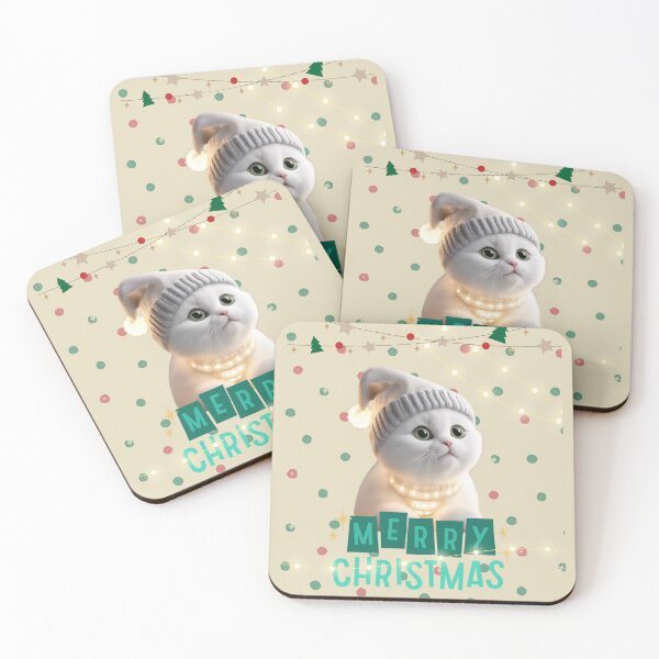 Item preview, Cute Cat Wishing a Merry Christmas designed and sold by ALITTLETOWN.