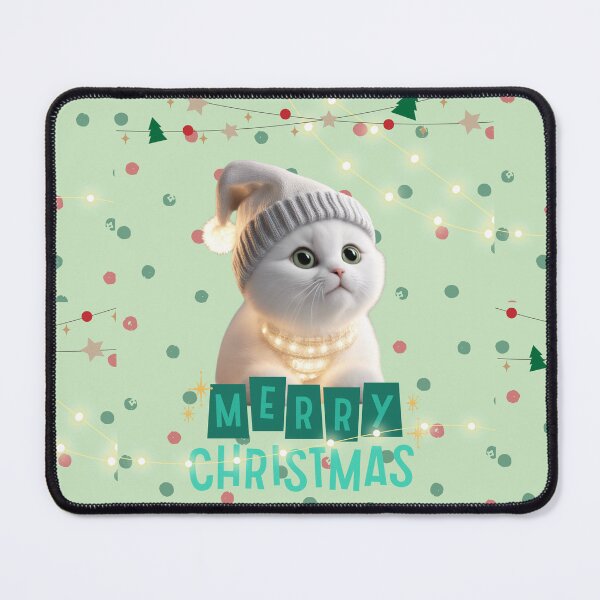 Item preview, Cute Cat Wishing a Merry Christmas designed and sold by ALITTLETOWN.