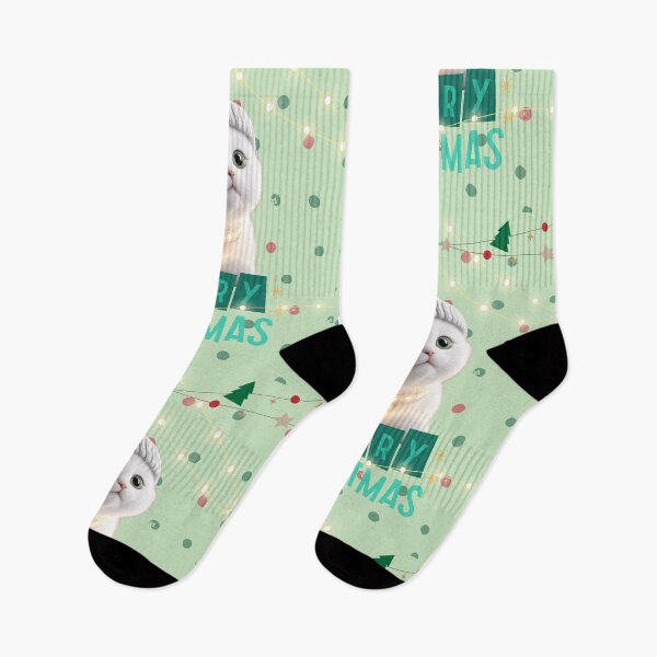 Item preview, Cute Cat Wishing a Merry Christmas designed and sold by ALITTLETOWN.