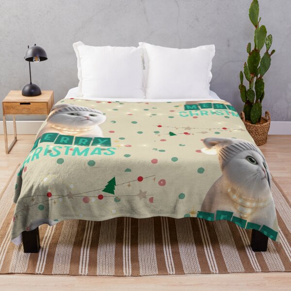 Item preview, Cute Cat Wishing a Merry Christmas designed and sold by ALITTLETOWN.