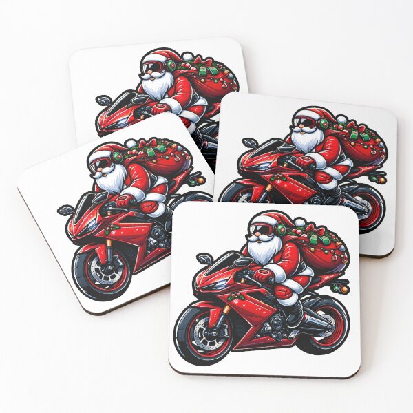 Item preview, Santa's Speedy Delivery - High-Octane Santa on Motorcycle Christmas Design designed and sold by AIARTIST1.